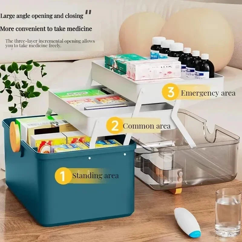 Large Capacity Portable First Aid Kit Medicine Box Case