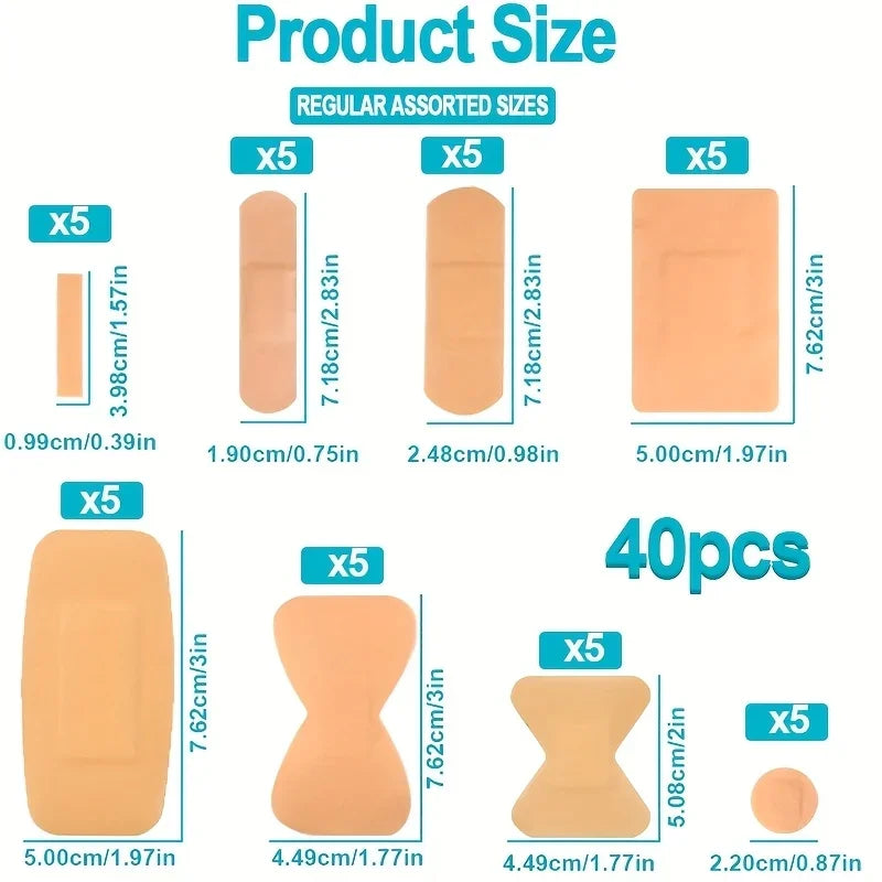 40 Pcs Finger Tip Bandages Variety Pack Adhesive Bandages