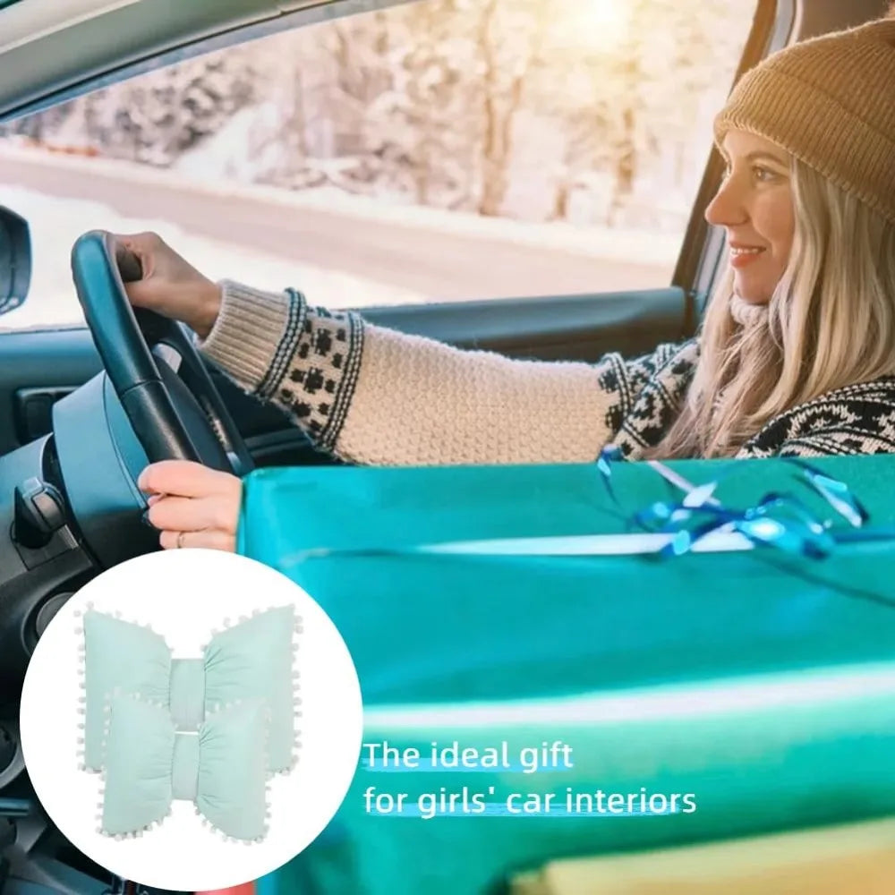 4Pack Butterfly Knot Car Neck Pillow And Lumbar Cushions