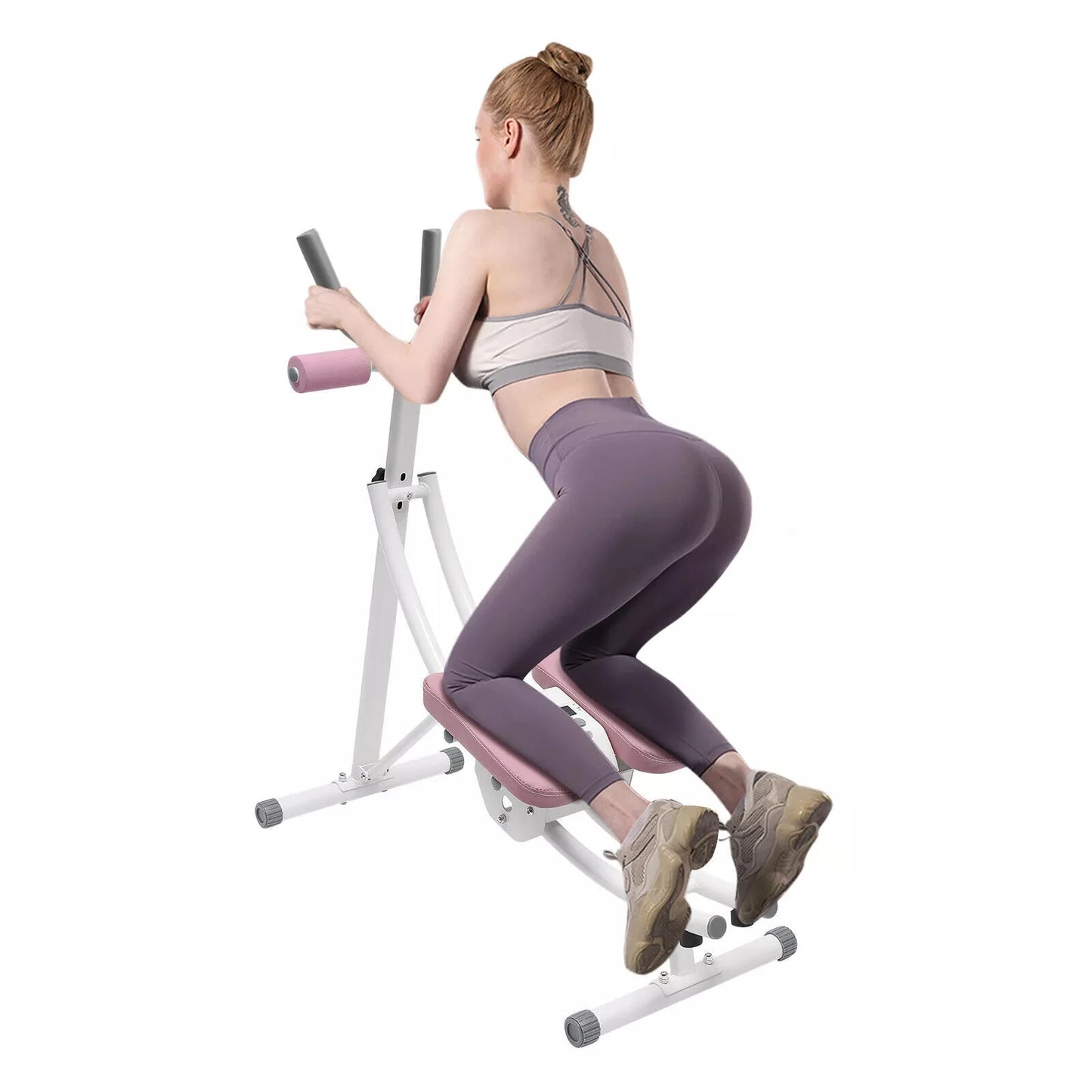 Pink Purple Dual Track Abs Trainer Adjustable Resistance