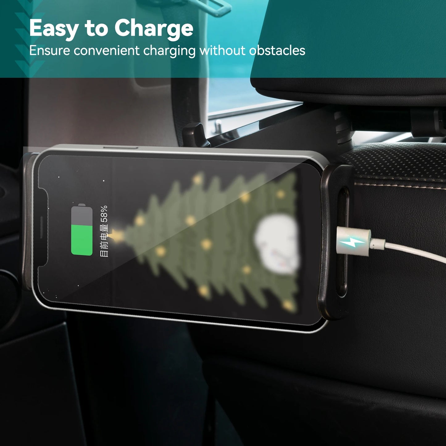 Flexible 360 Rotating Car Headrest Tablet Mount for iPad