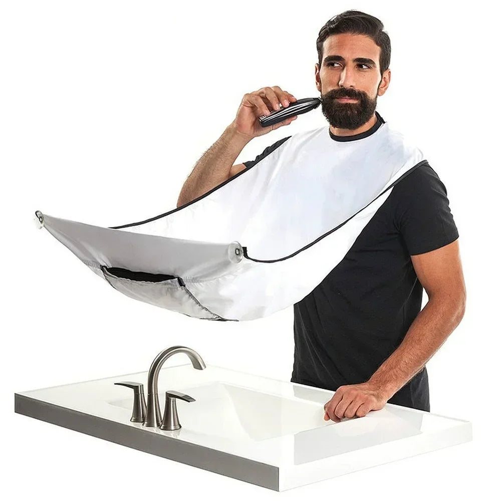 Men Beard Shaving Apron With Wall Mirror Suction Cape