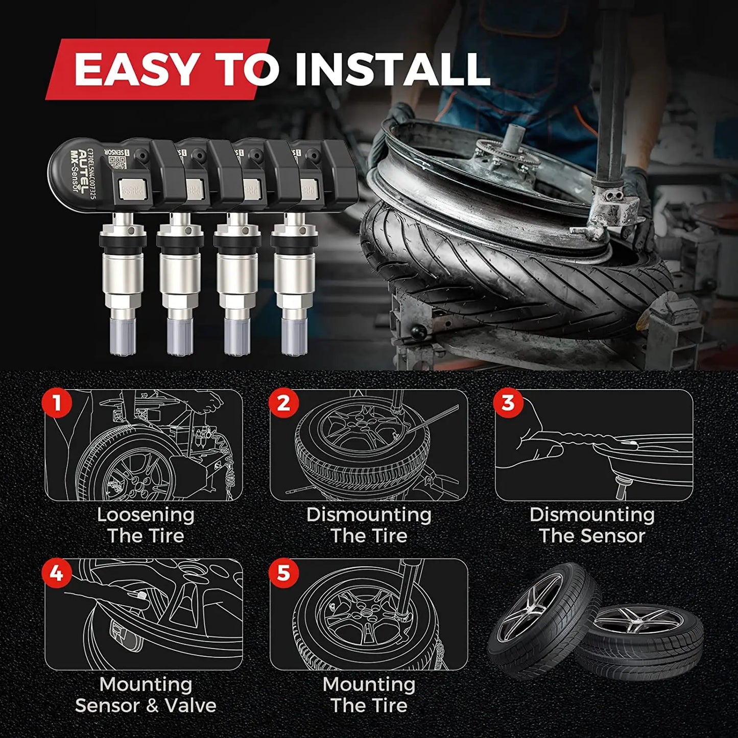 Autel MX Sensor 433 315MHz TPMS Sensor MaxiTPMS Tire Monitor