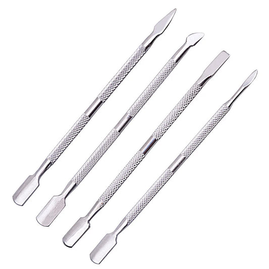 4 Pcs Stainless Steel Double End Cuticle Pusher Set