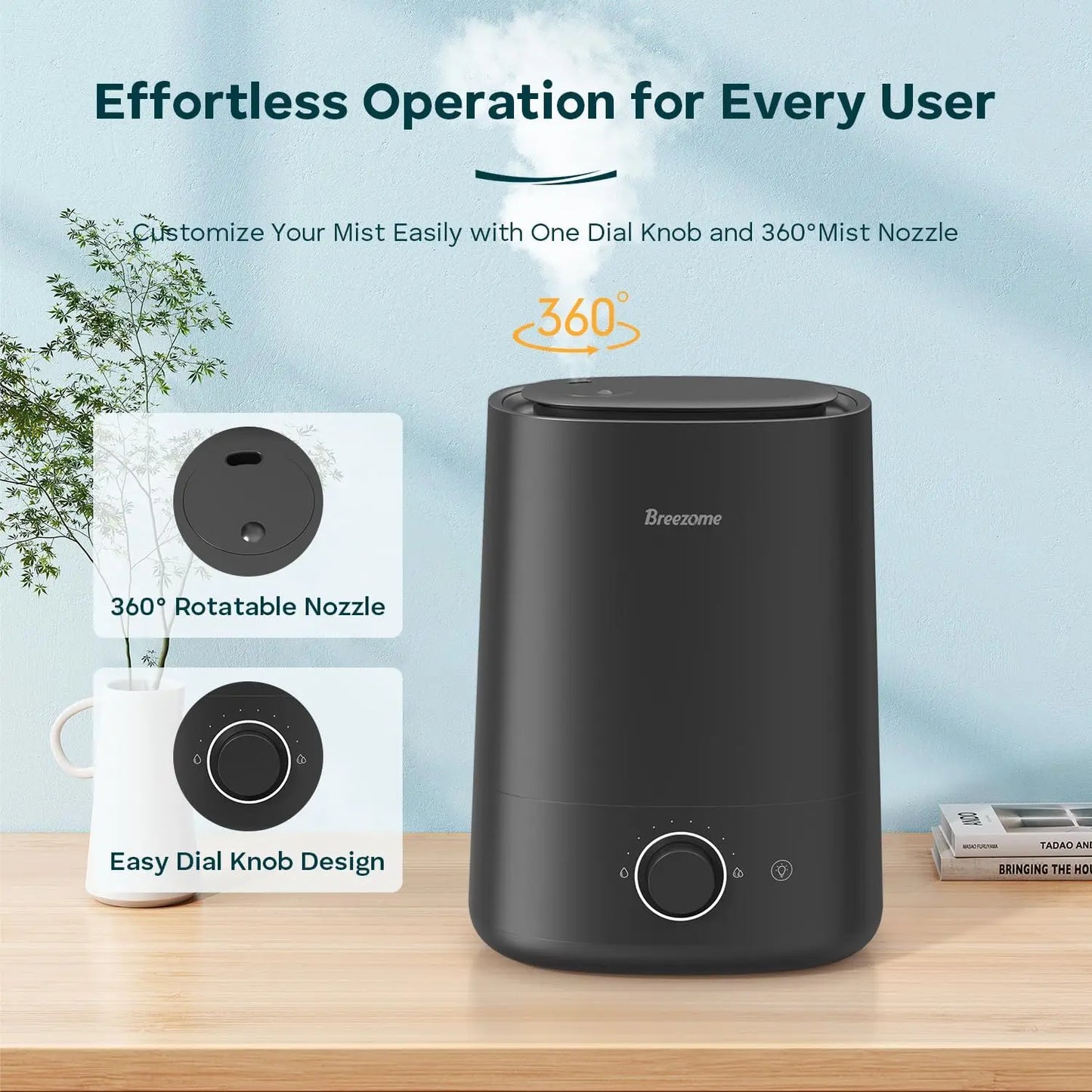 Ultrasonic 5L Humidifier with Aroma Essential Oil Diffuser