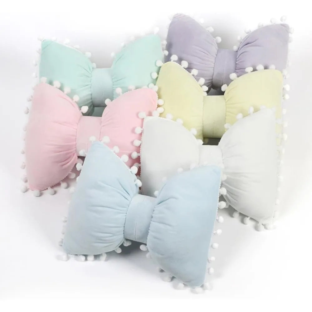 4Pack Butterfly Knot Car Neck Pillow And Lumbar Cushions