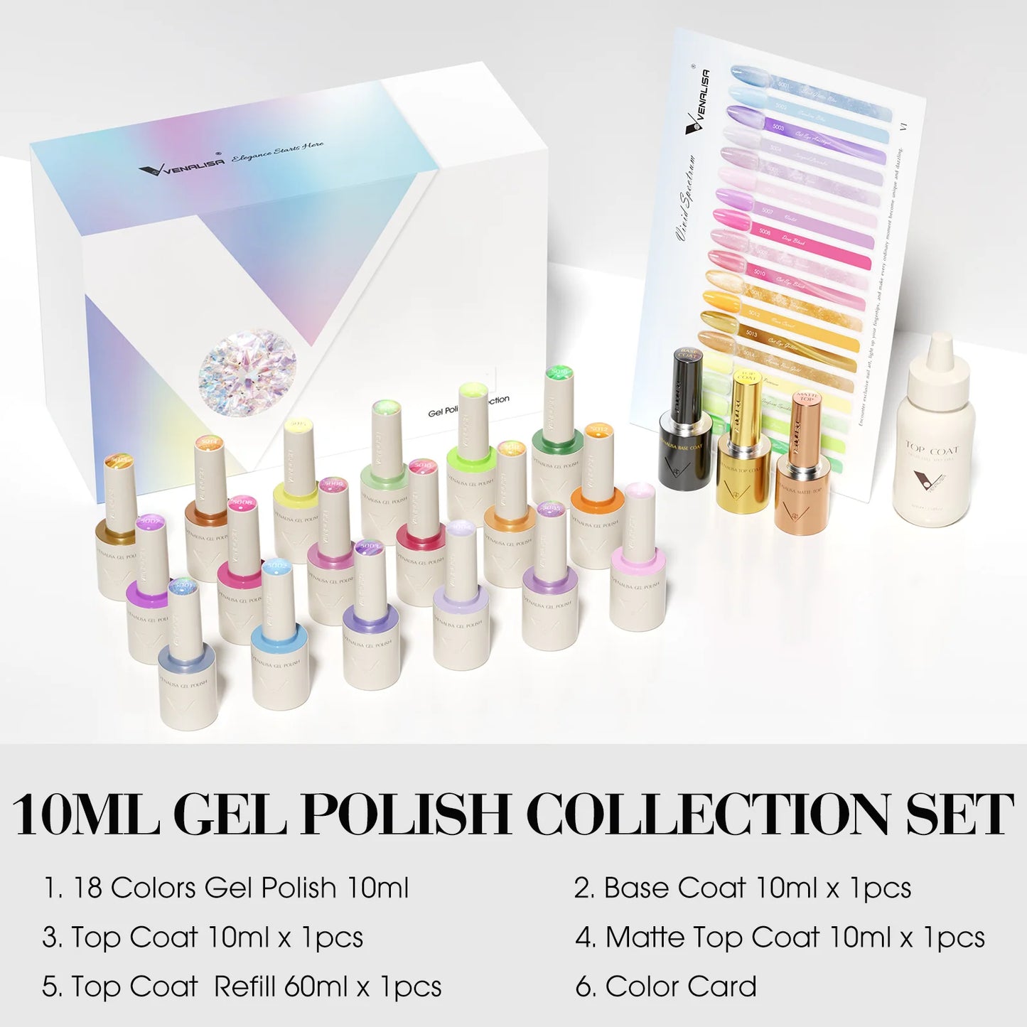 Venalisa 18 Colors Gel Nail Polish Set 10ml HEMA Free Vegan