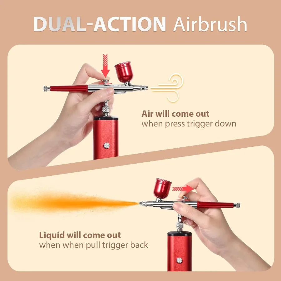 Portable High Pressure Air Brush Kit With Compressor 32 PSI