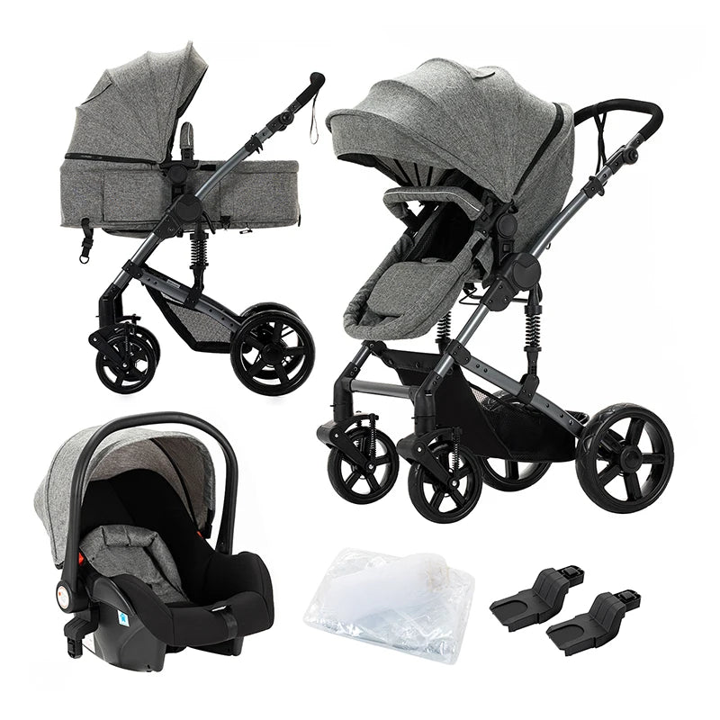 Lightweight 3 in 1 Baby Stroller Folding Cart with Safety Seat