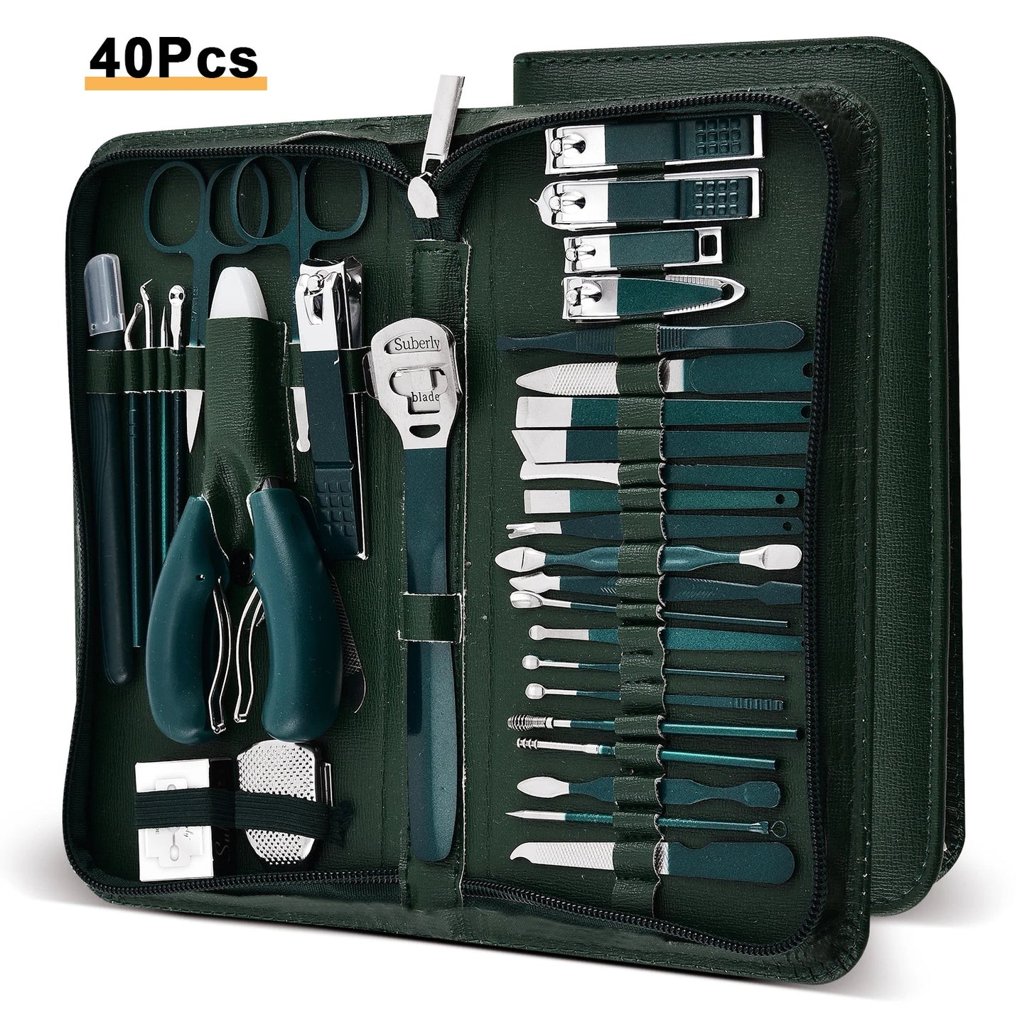 Manicure Set Pedicure Tools Nail Kit 40 In 1 Dark Green