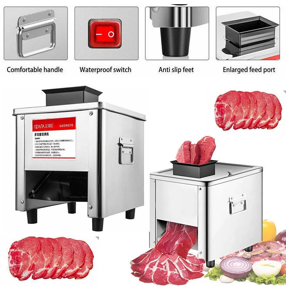 Commercial 850W Stainless Steel Electric Meat Slicer Cutter