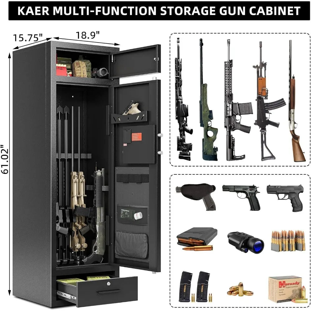 Large Capacity Gun Safe For Rifle And Pistols Home Cabinet
