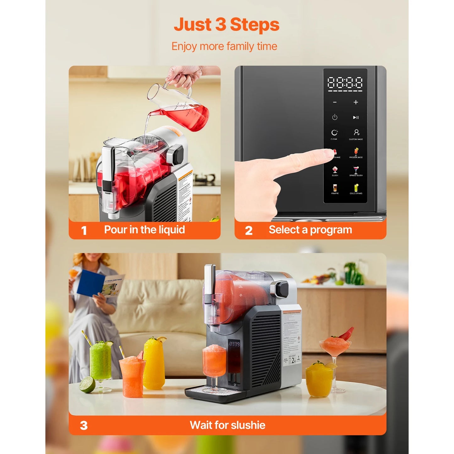 2L Slushie Machine Self Cleaning Margarita Frozen Drinks