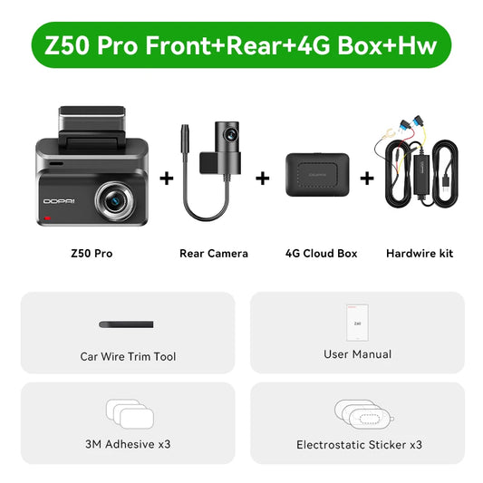 DDPAI Z50 Pro 4K Dash Cam 5G WiFi GPS ADAS Parking Monitor