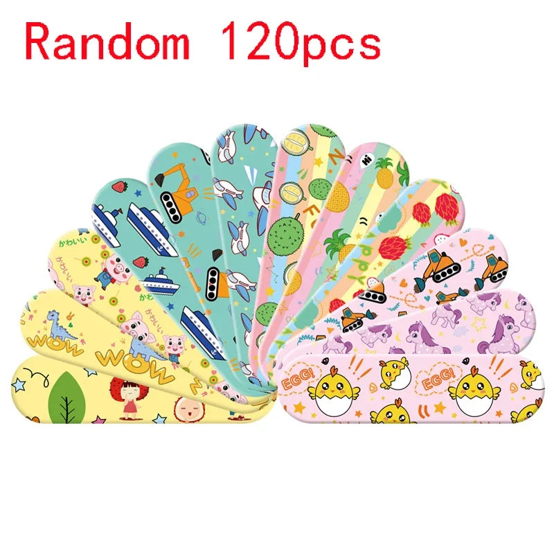 120pcs/set Round Strip Shape Band Aid First Aid Wound Plaster Skin Dressing Patch for Children Adults Adhesive Bandages Kawaii