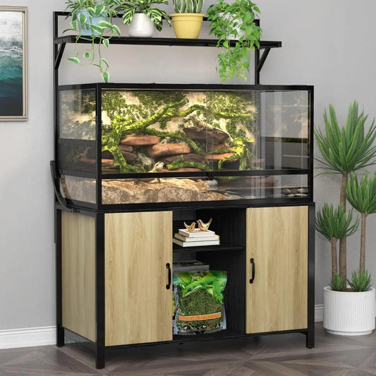 Reptile Tank Stand With Cabinet For Bearded Dragon 48x24