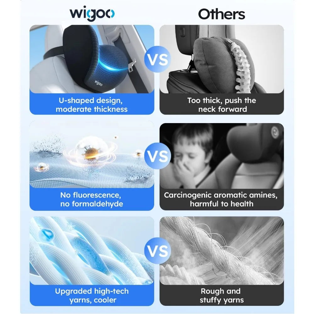 Upgrade Car Neck Pillow Odorless Memory Foam With Strap