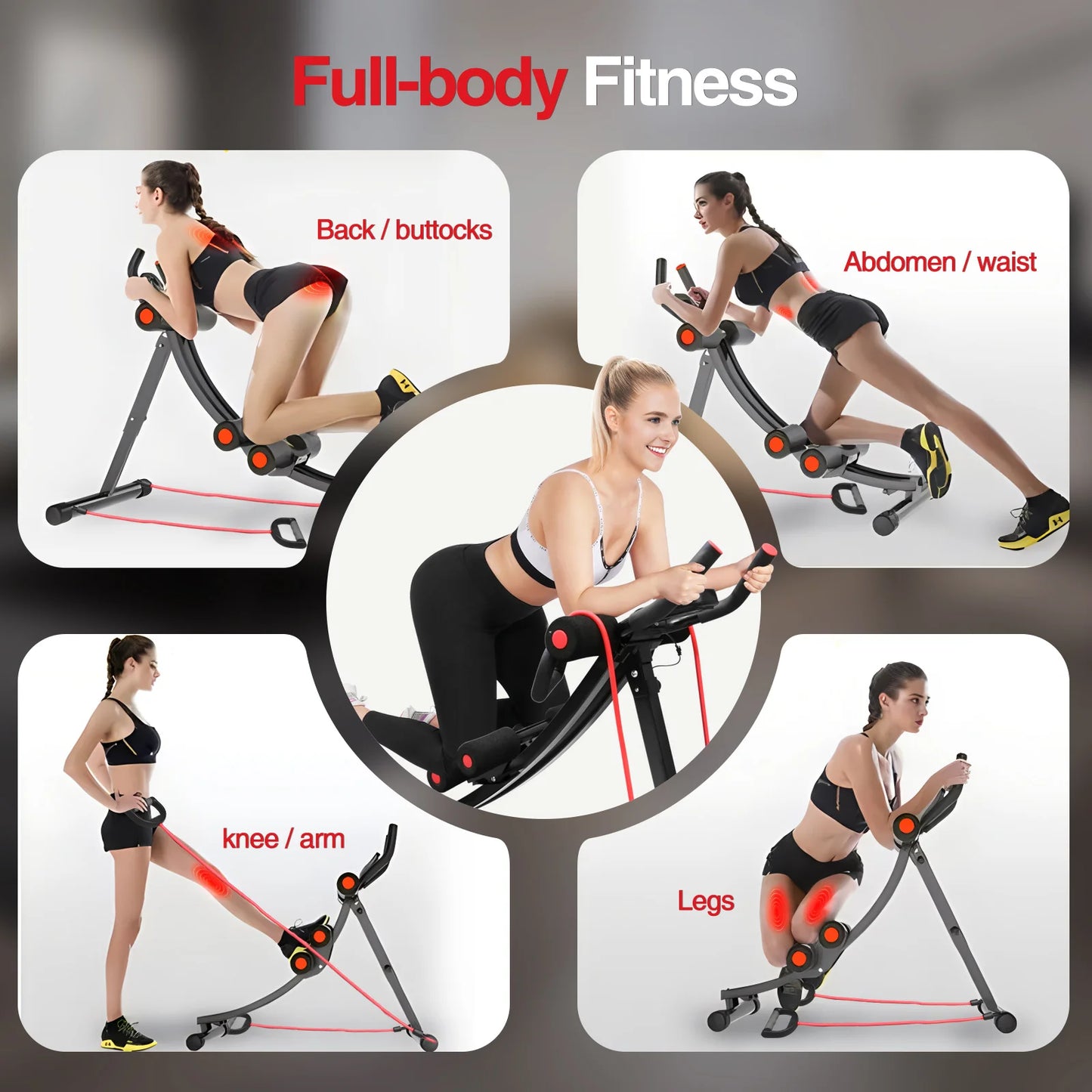GIKPAL Foldable Ab Machine For Home Gym With LCD Display