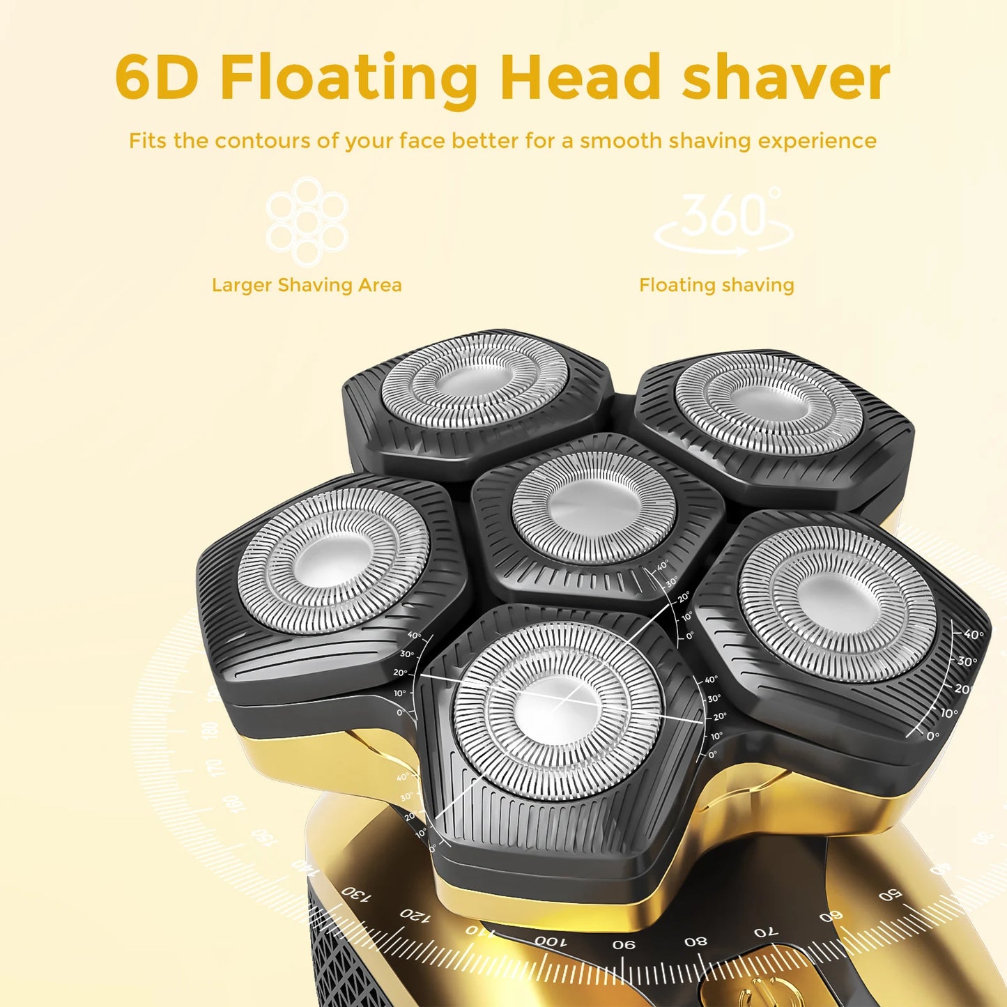 Sejoy 6D Floating Men Electric Shaver Wet Dry Beard Trimmer
