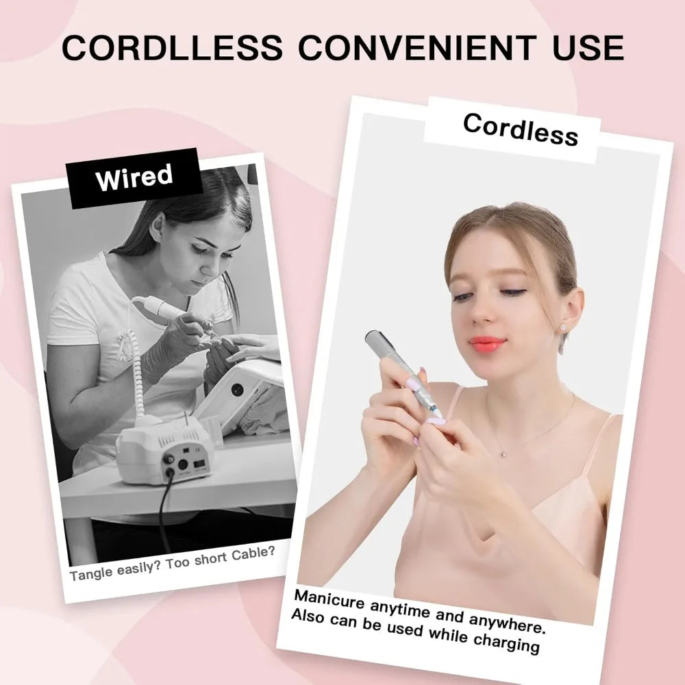 Cordless Nail Drill Set Electric Nail File For Gel Nails