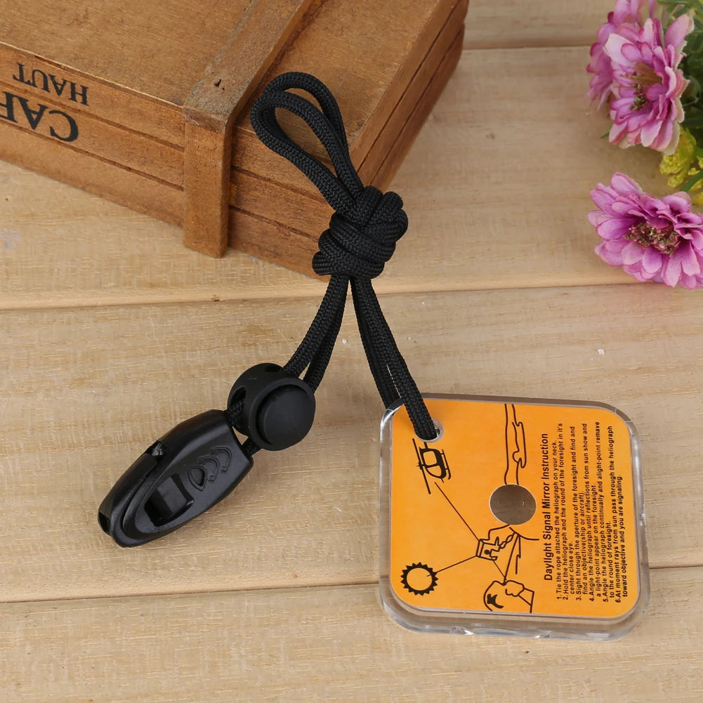 Emergency Survival Mirror With Whistle Outdoor Gear Kit