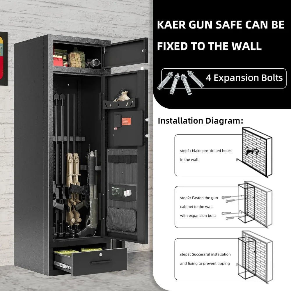 Large Capacity Gun Safe For Rifle And Pistols Home Cabinet
