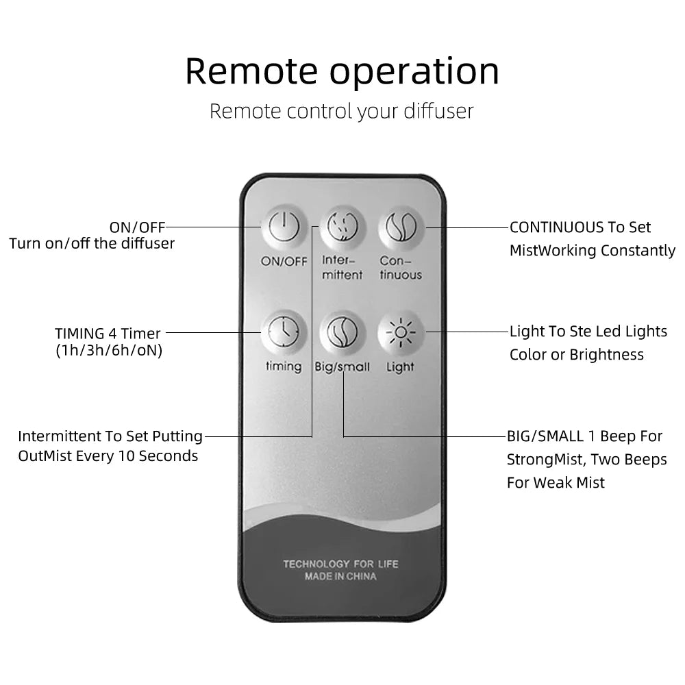 550ml Essential Oil Diffuser with Auto Timer and Remote Control