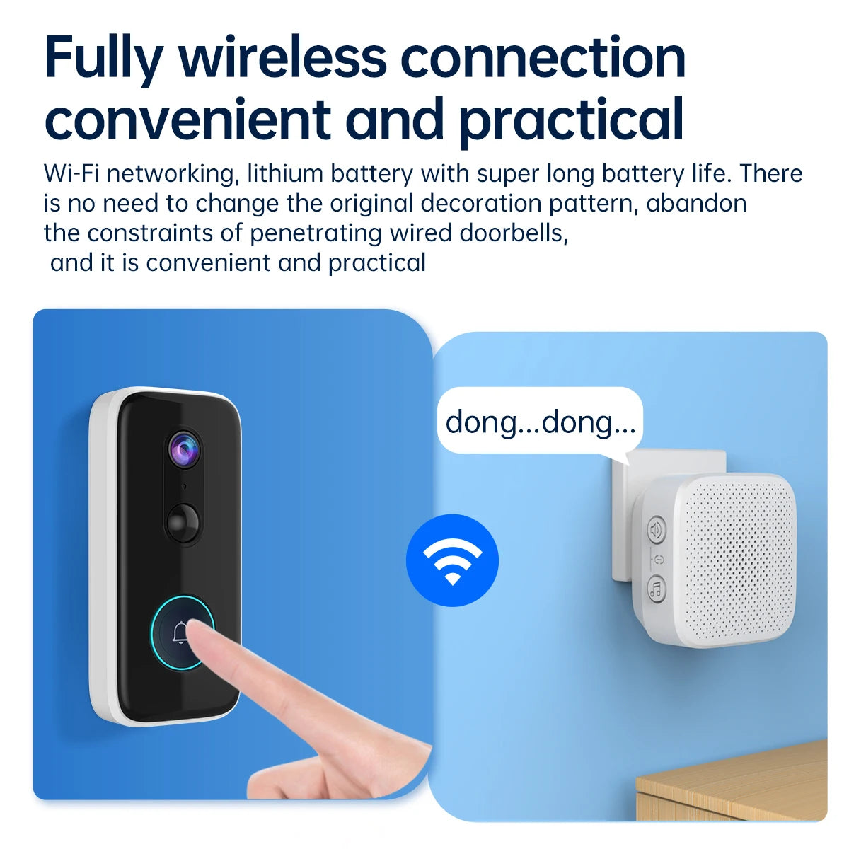 Jooan 2K Smart WiFi Doorbell With Camera Outdoor Battery