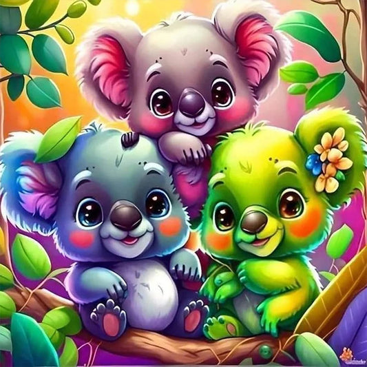 5D DIY Full Round Drill AB Diamond Painting Animal Kit Home Decoration Gift for Adults Christmas and New Year