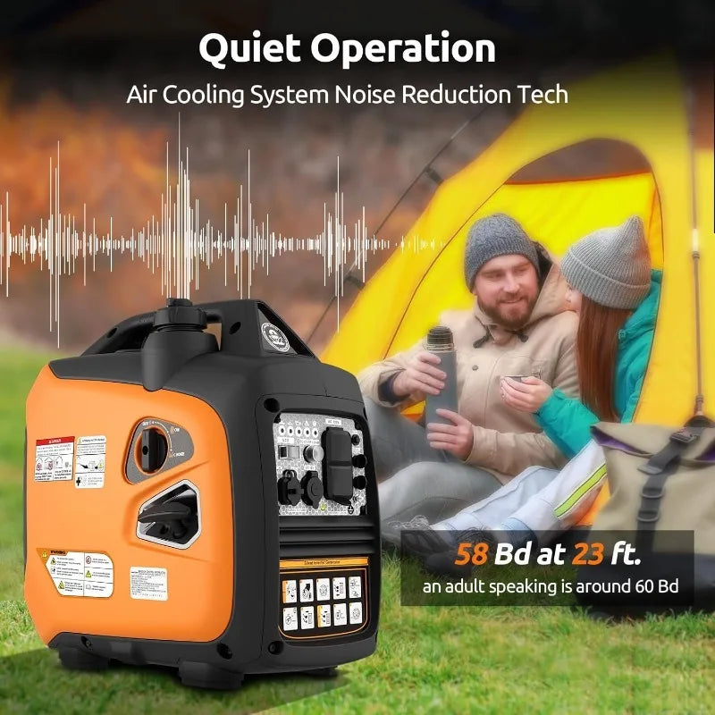 2500W Portable Inverter Generator With Eco Mode And CO Alarm