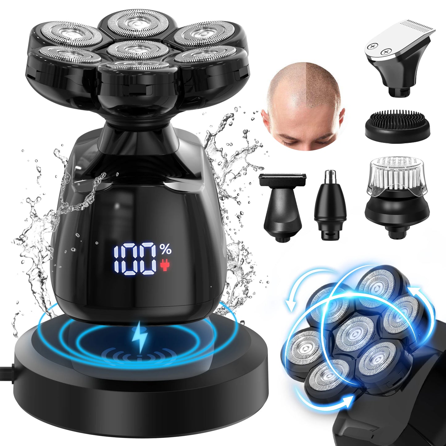 SEJOY Multifunctional Electric Shaver Kit For Bald Head Men