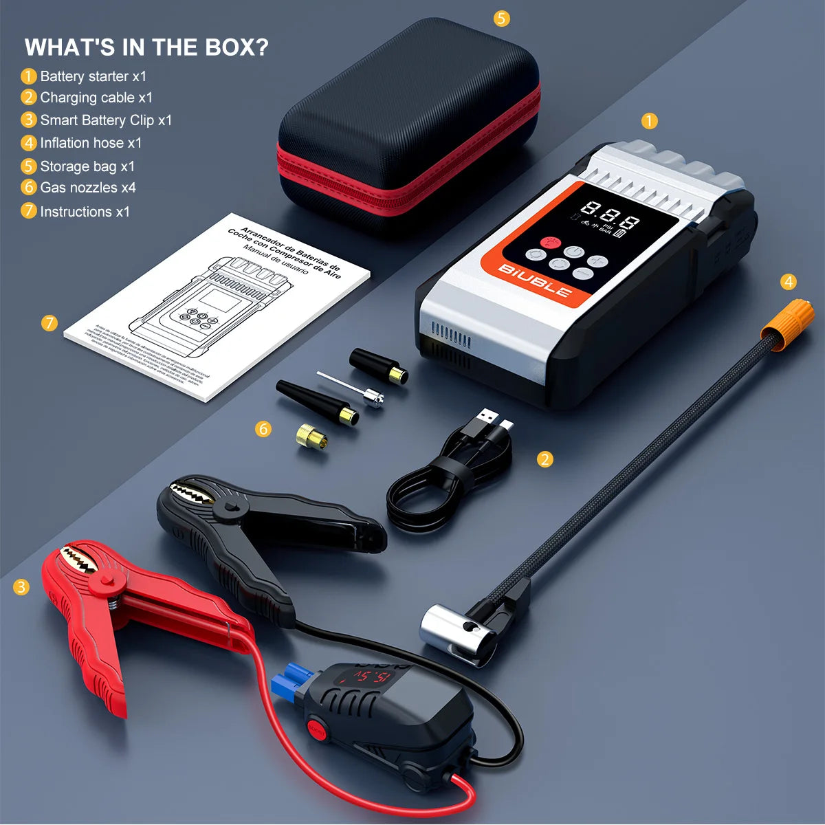 4 In 1 Jumpstart With Air Pump 8000A 150 PSI Tire Inflator