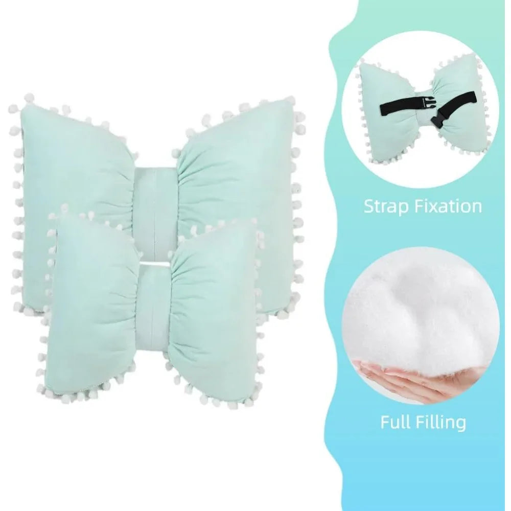 4Pack Butterfly Knot Car Neck Pillow And Lumbar Cushions