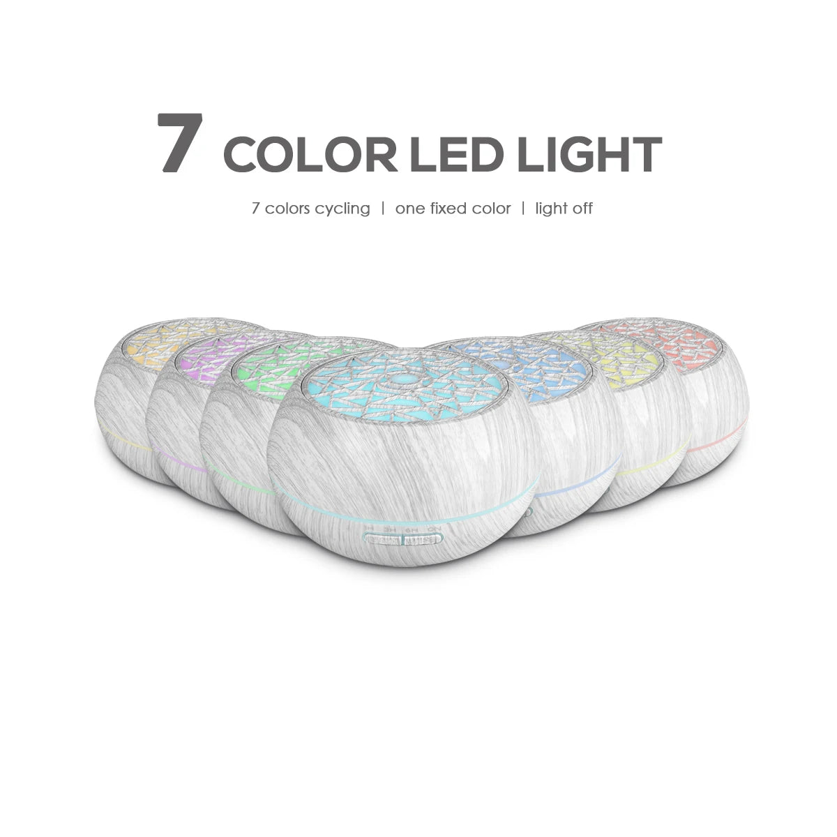 Ultra Quiet 550ml Aroma Diffuser with 7 Color LED Light
