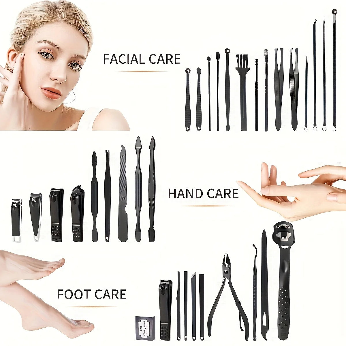 Professional Nail Clippers Cuticle Nippers Kit With Case