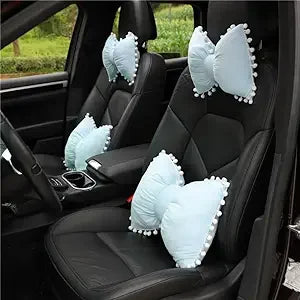 4Pack Butterfly Knot Car Neck Pillow And Lumbar Cushions