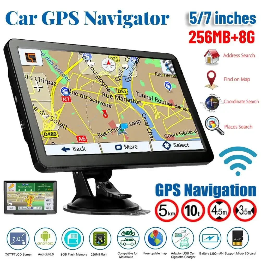 7 Inch HD Car GPS Navigation System With FM Transmitter