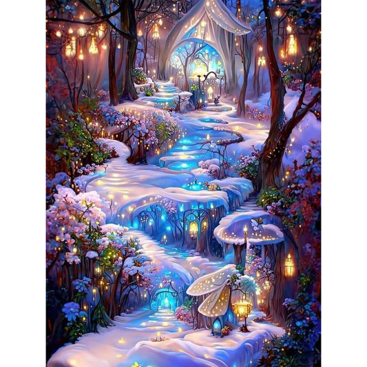 5D DIY Full Round Drill Diamond Painting Forest Kit Home Decoration Art Craft