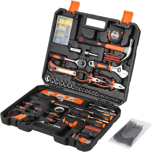 247 Piece Tool Set Home Auto Repair Kit Plastic Toolbox