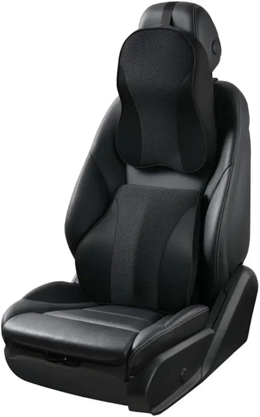 Memory Foam Car Neck Pillow And Back Support Cover Set