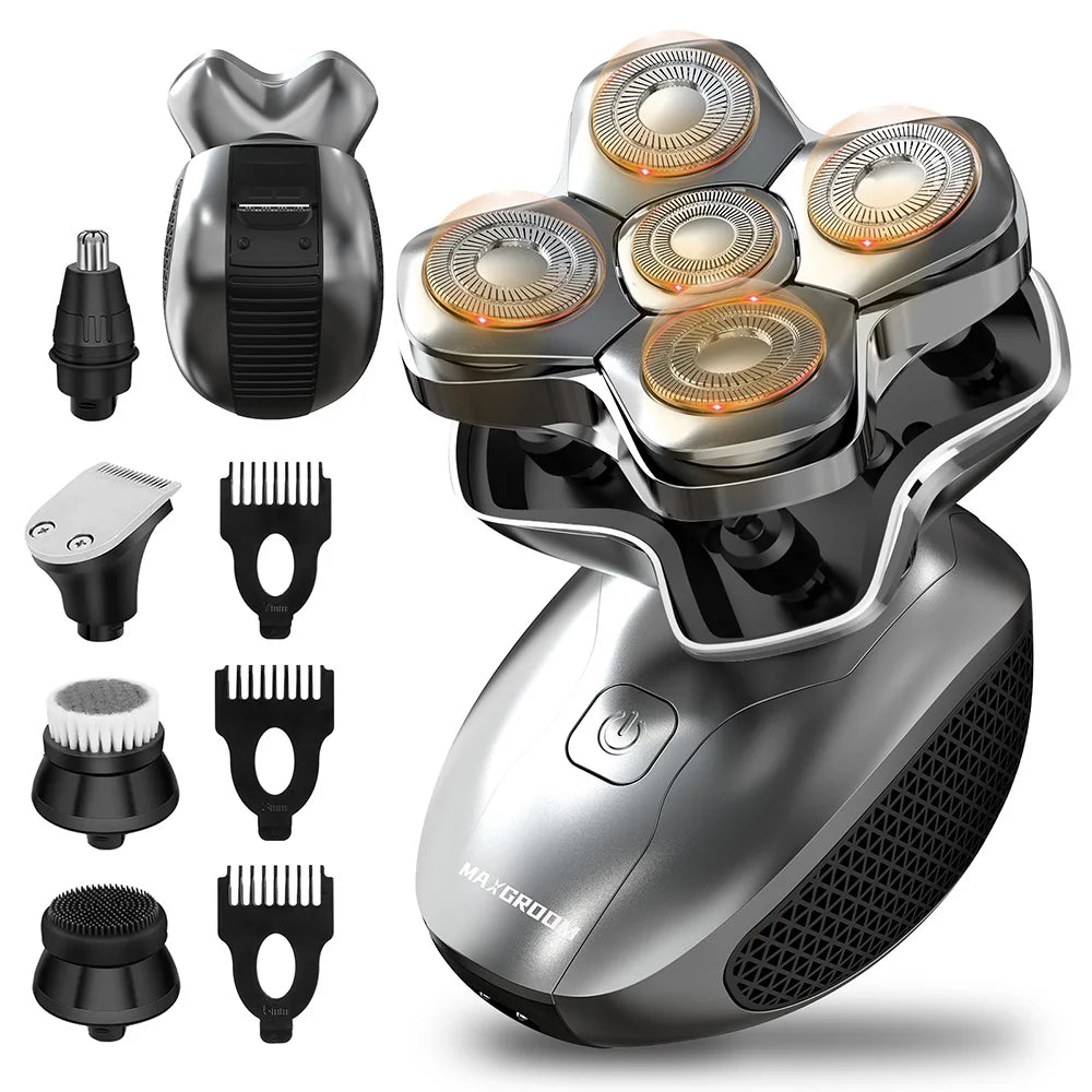 MAXGROOM Electric Head Shaver For Men 5D Floating Blade