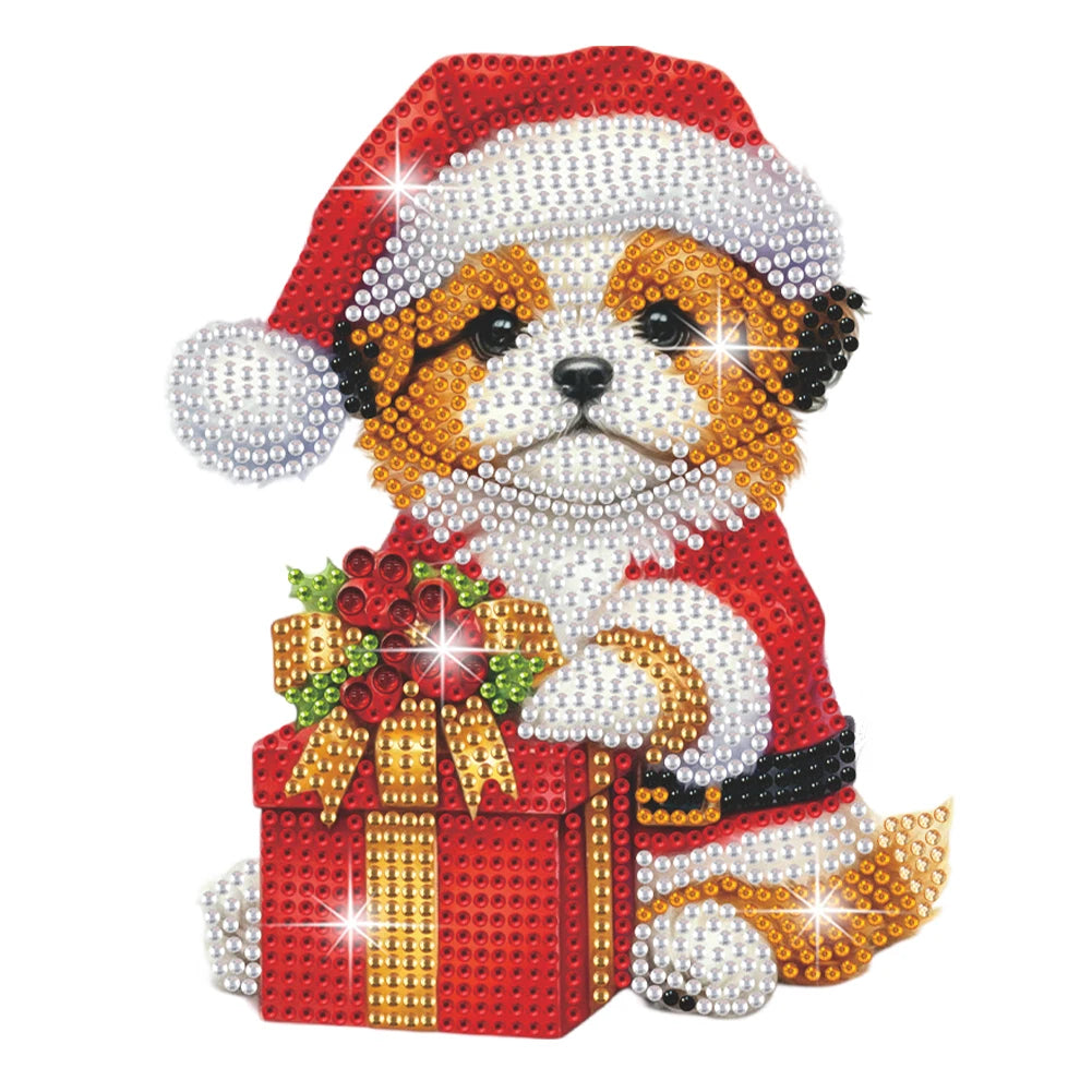 Xmas Acrylic Shaking Head Doberman Pinscher Diamond Painting Desktop Art Kit Tabletop Decoration