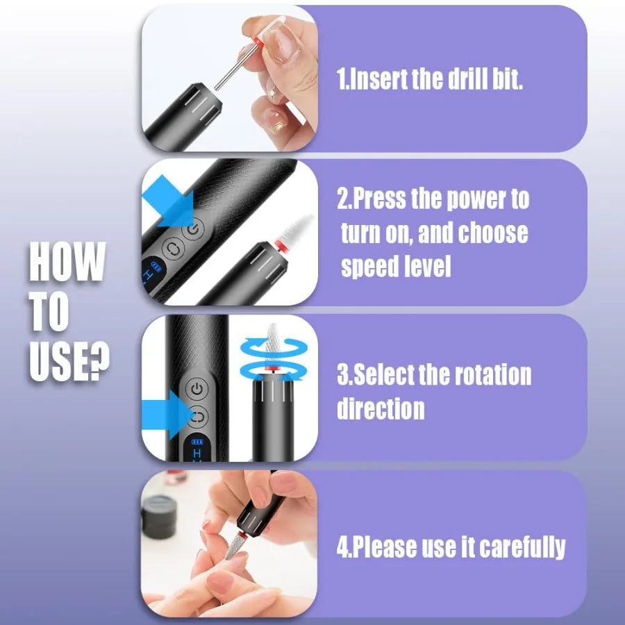 Cordless Nail Drill For Home Salon Use High Speed Grinder