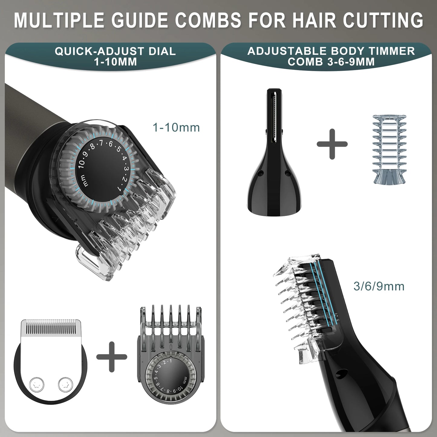 Hatteker All In One Hair Trimmer 7 Blades Nose Trimmer Kit