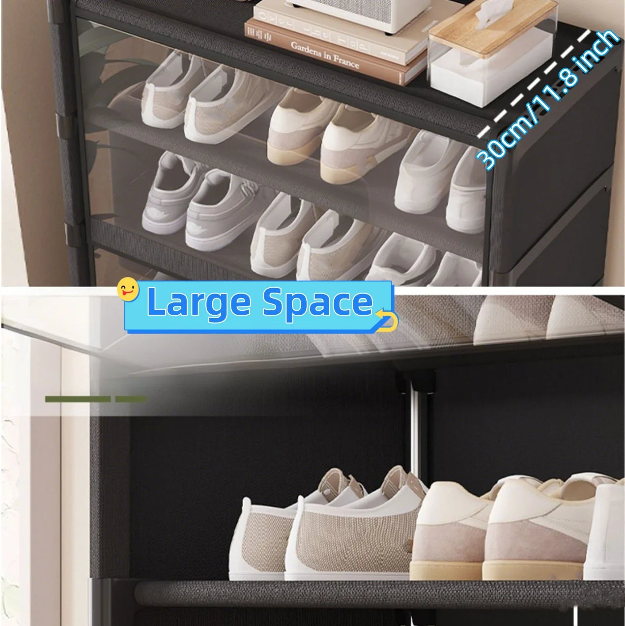 Display Cabinet Shoe Rack Handbag Organizer Clear Door