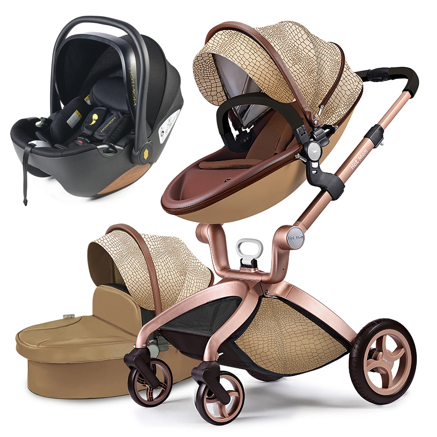 Hot Mom F22 3in1 Baby Stroller Adjustable Seat Aluminum Frame