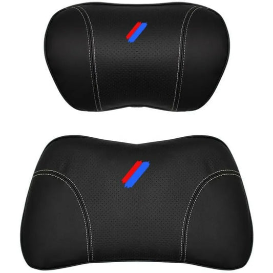 BMW Car Neck Pillow PU Leather Headrest Cushion 2 Pack