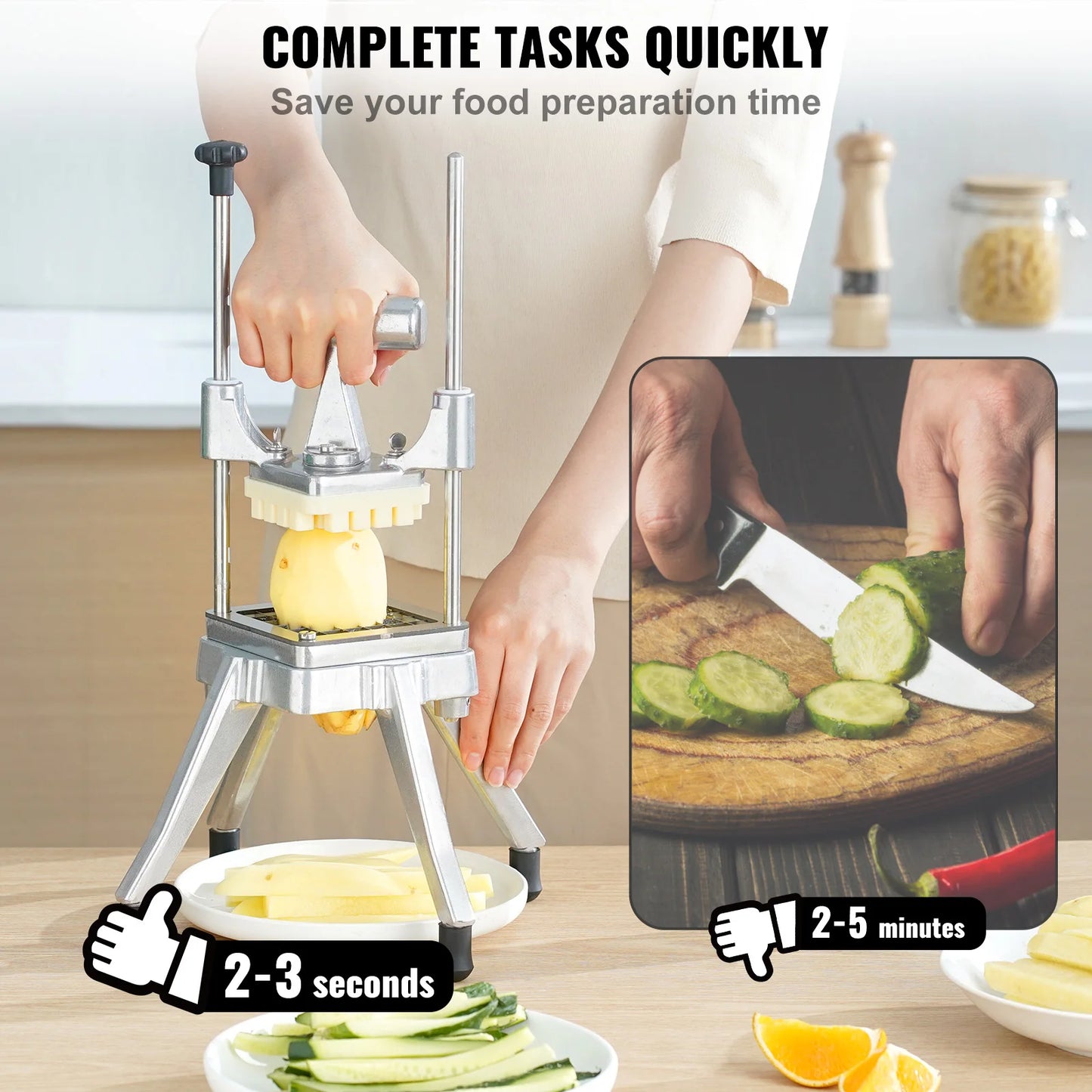 SucceBuy Commercial Vegetable Dicer and Potato Slicer Tray