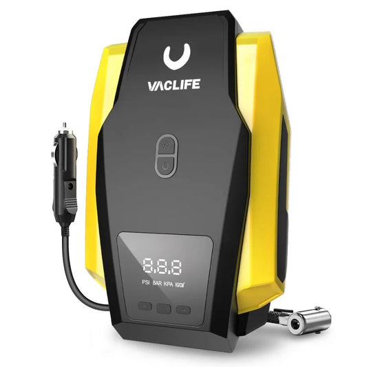 VacLife DC 12V Portable Car Tire Inflator With LED Light