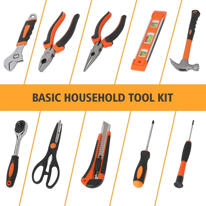 247 Piece Tool Set Home Auto Repair Kit Plastic Toolbox